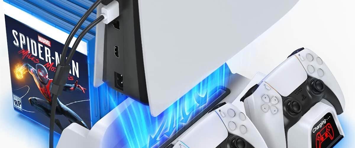 Tokluck Support horizontal PS5 avec ventilateurs à 3 étages pour console  Playstation